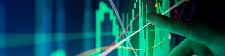 lines on a chart showing up and down market movements